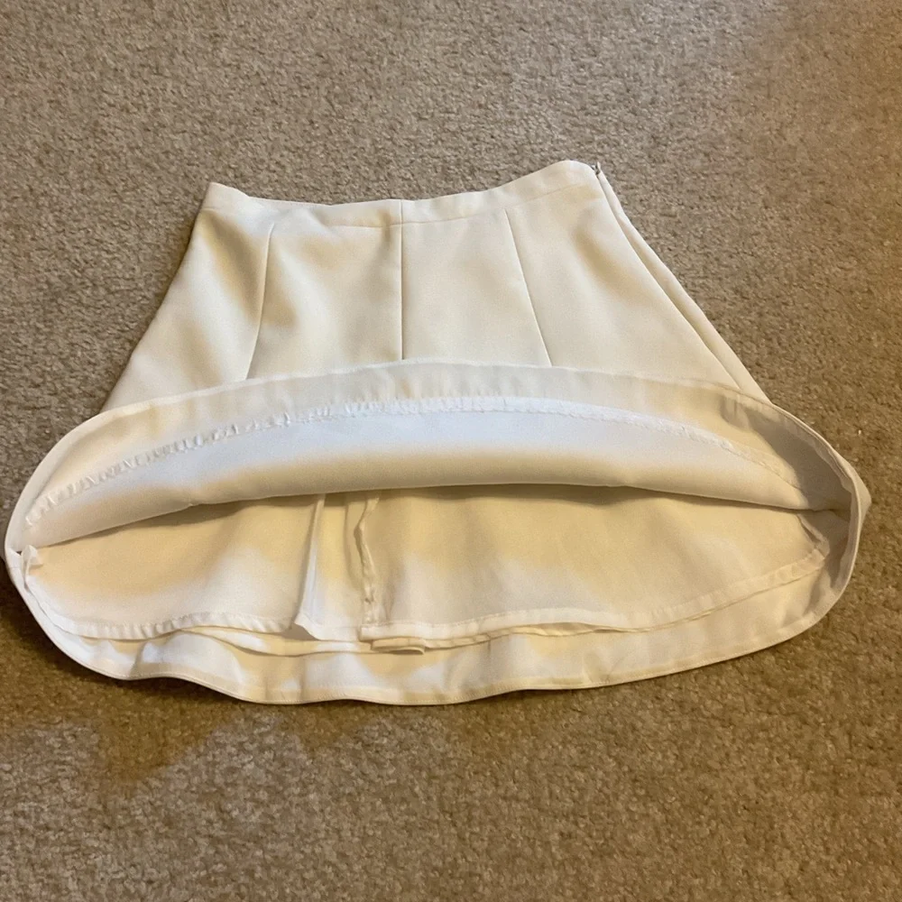 J. Crew Fit & Flared Cream Coquette 100% Linen Minimal Fully Lined Mini Skirt 00